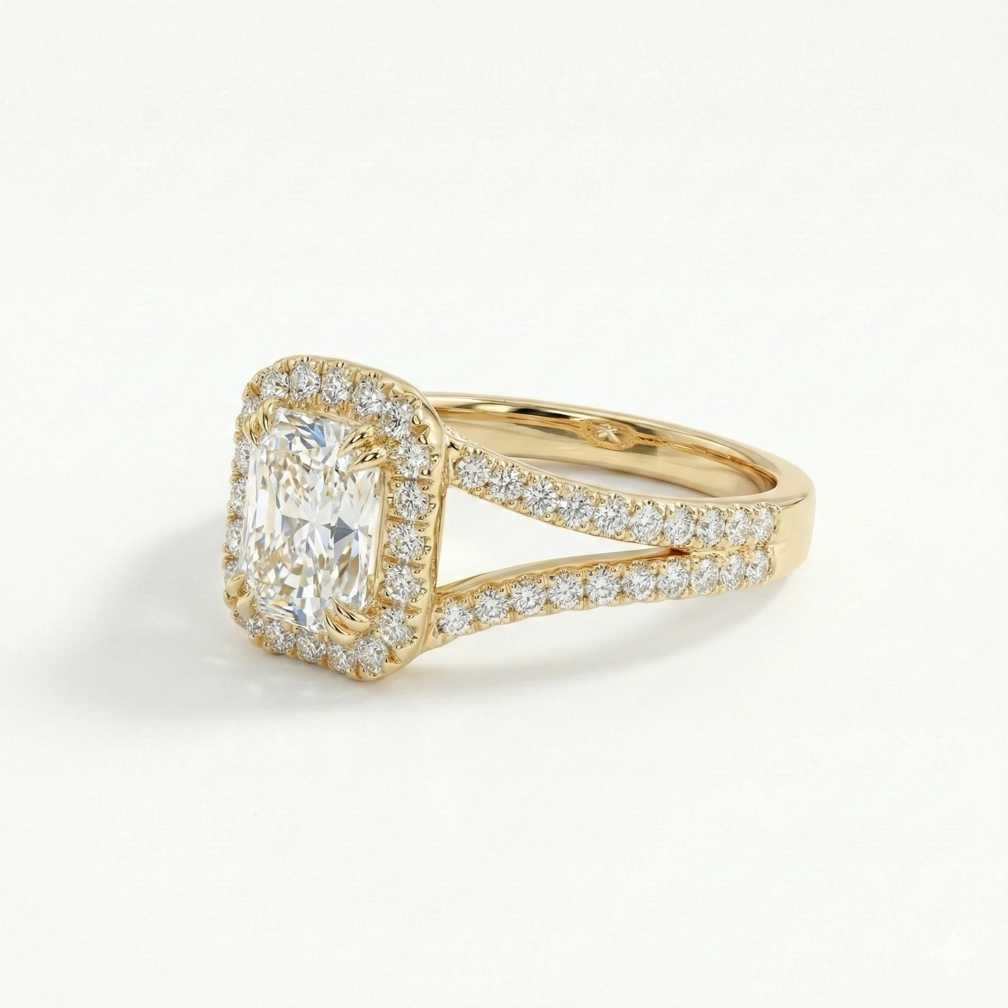 Radiant Halo Split Shank Ring