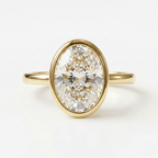 Oval-Cut Bezel Set Ring