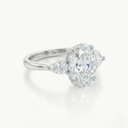 Oval & Pear Cut 3 Stones Ring