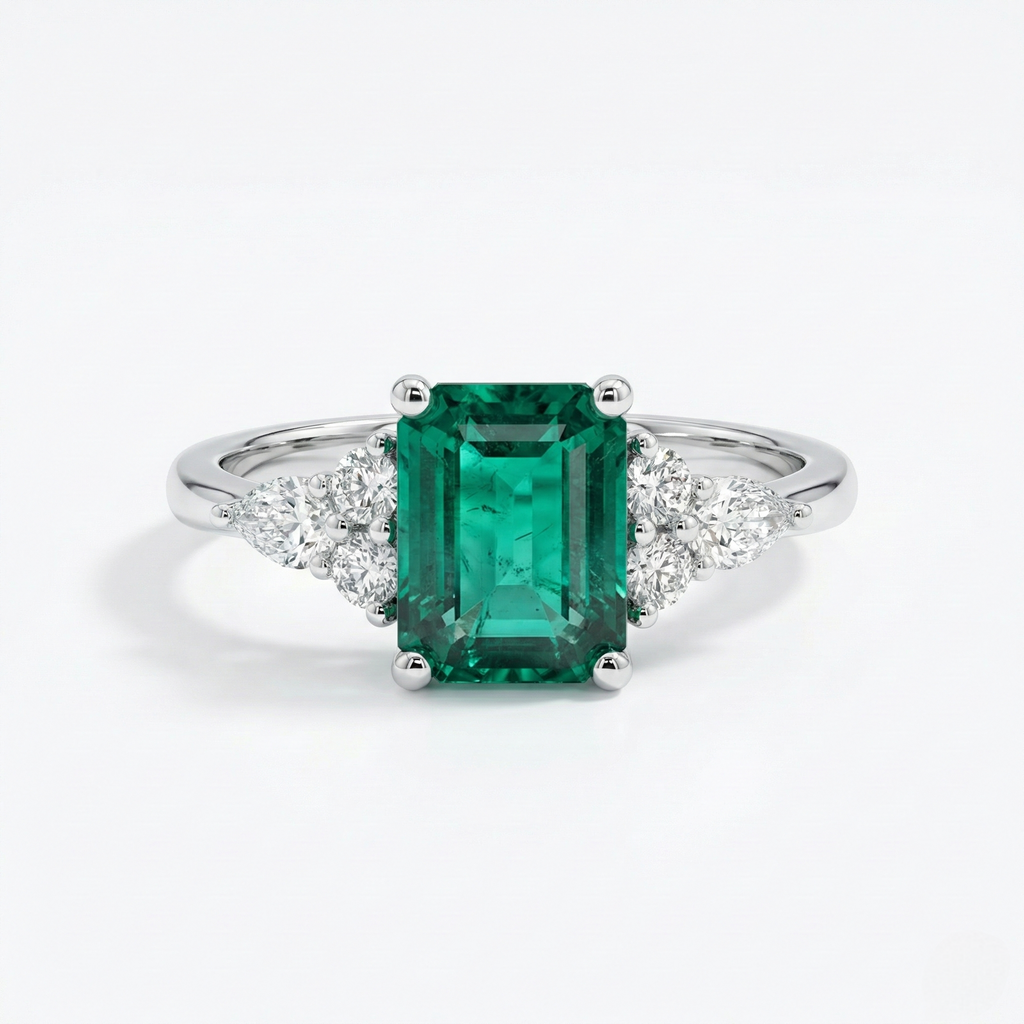 Chatham Emerald & Diamond Ring