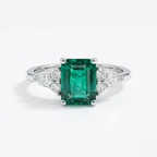Chatham Emerald & Diamond Ring