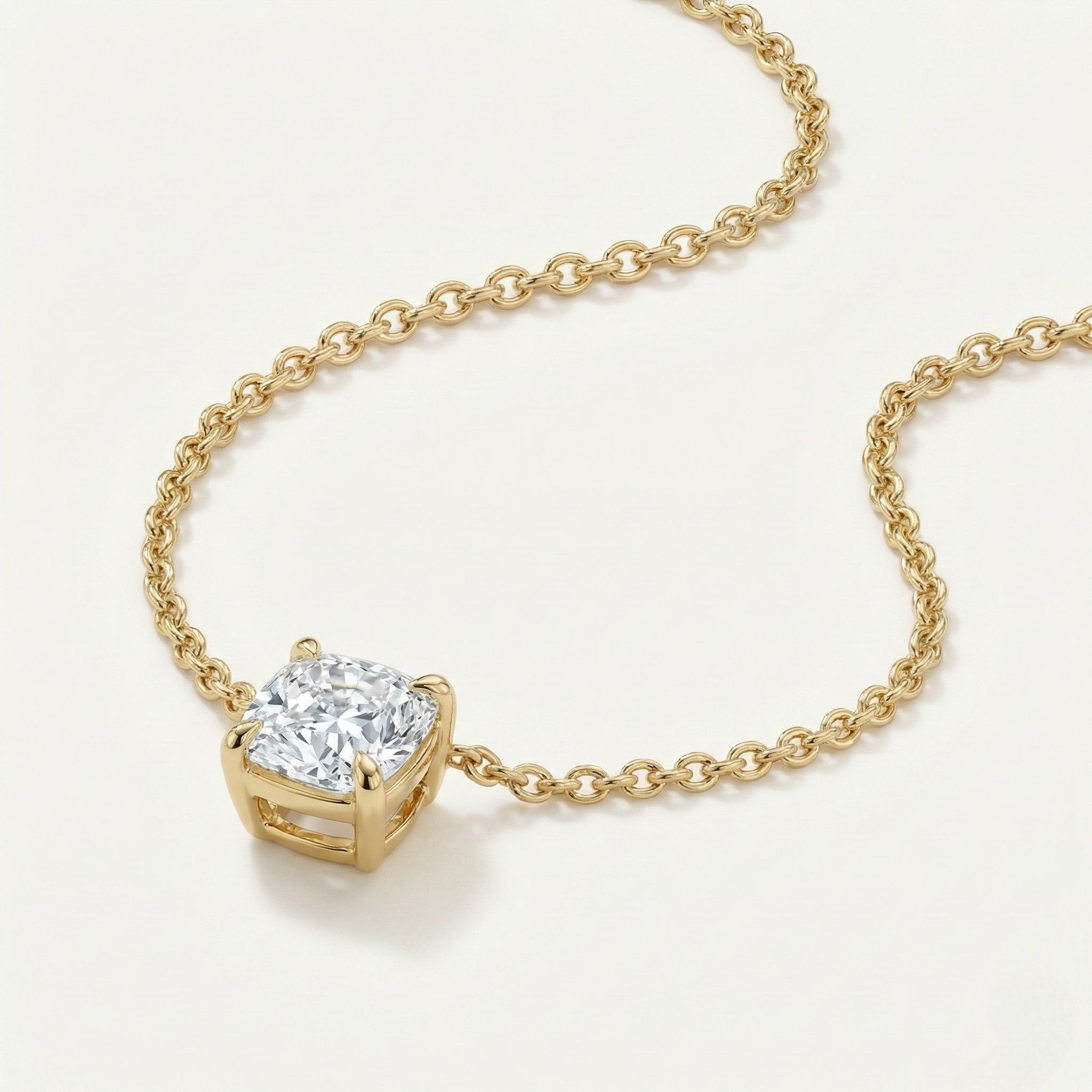 Cushion Solitaire Pendant