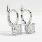 Round Solitaire Hoop Earrings