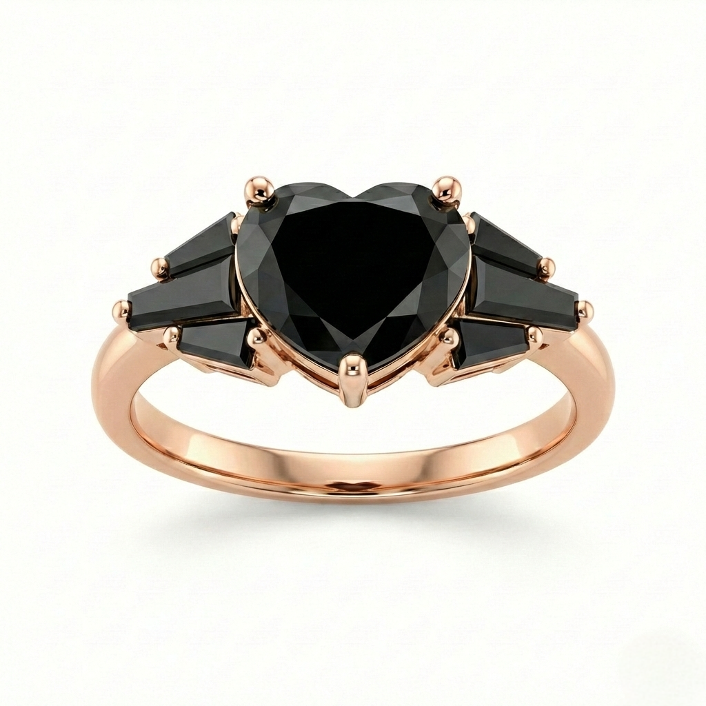 Black Heart Statement Diamond Ring