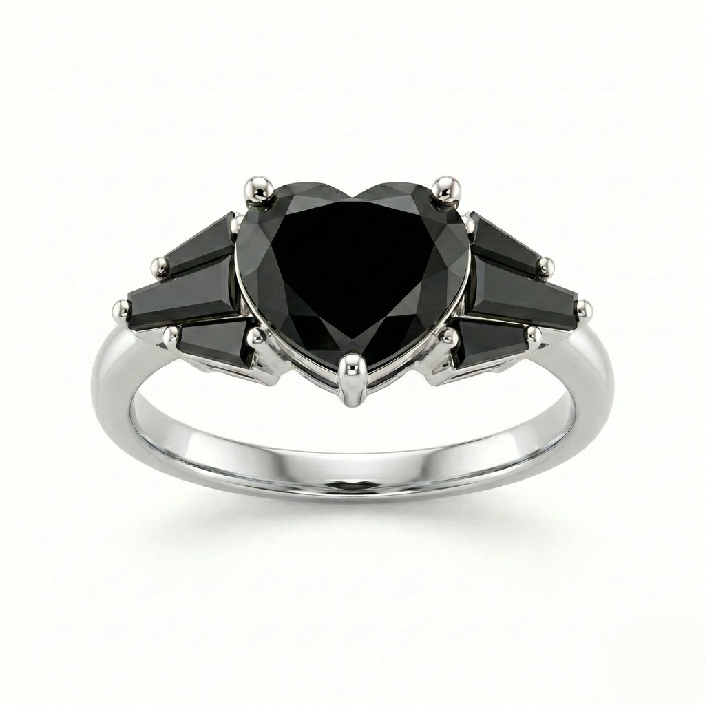 Black Heart Statement Diamond Ring