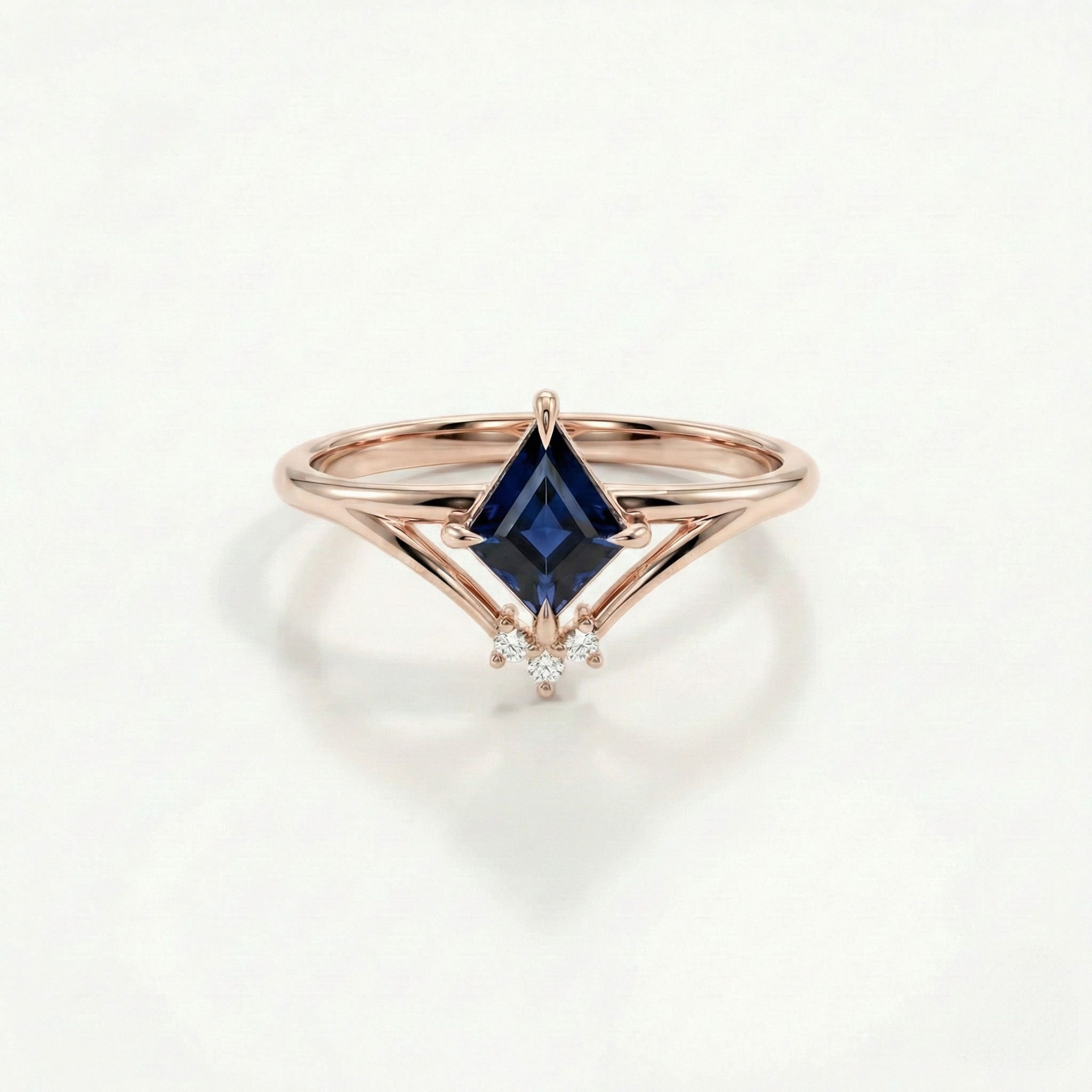 Hexagon Sapphire & Diamonds Ring