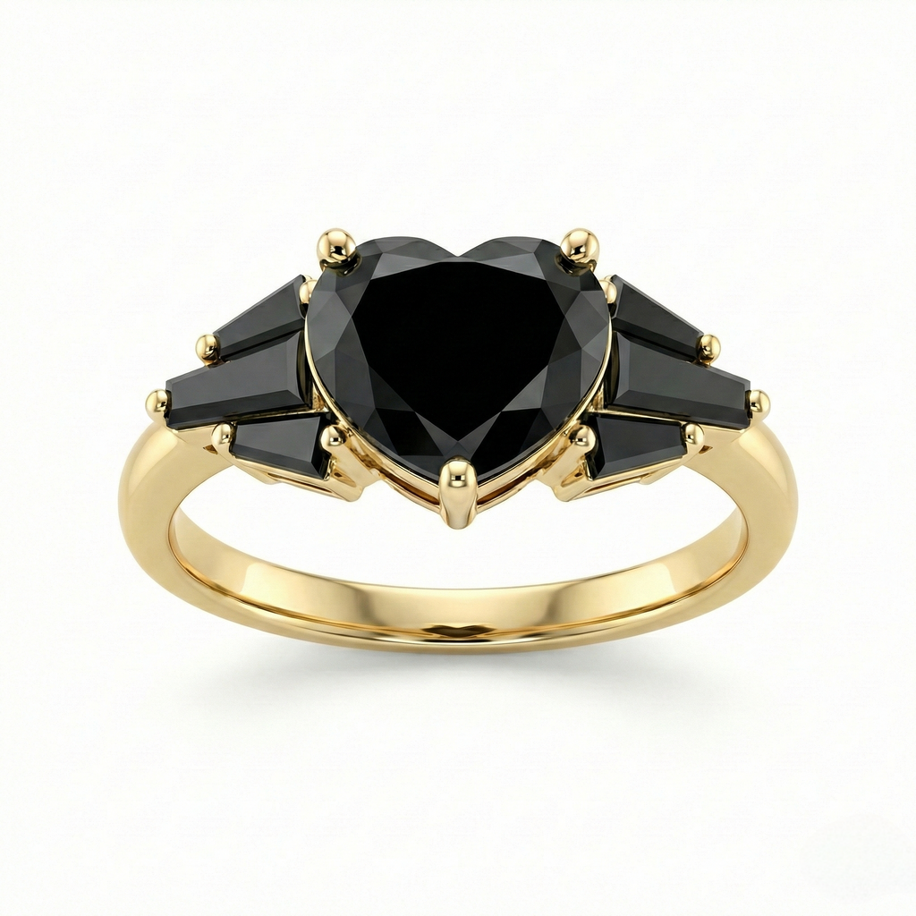 Black Heart Statement Diamond Ring