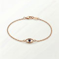 Minimal Evil Eye Sapphire Bracelet