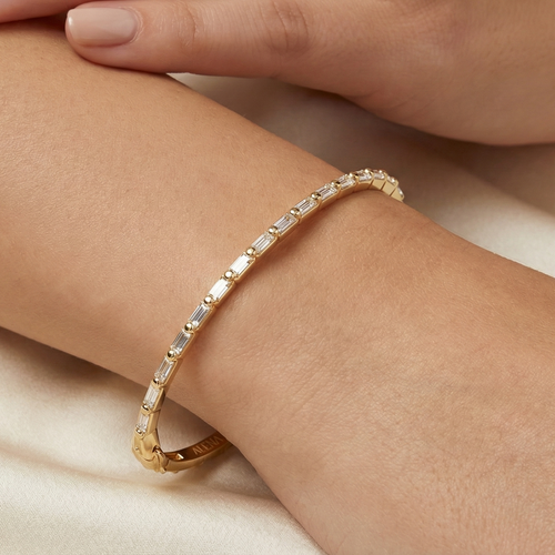 Baguette cut Diamonds Bangel Bracelet