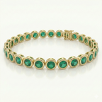 Bezel-Set Emerald Tennis Bracelet
