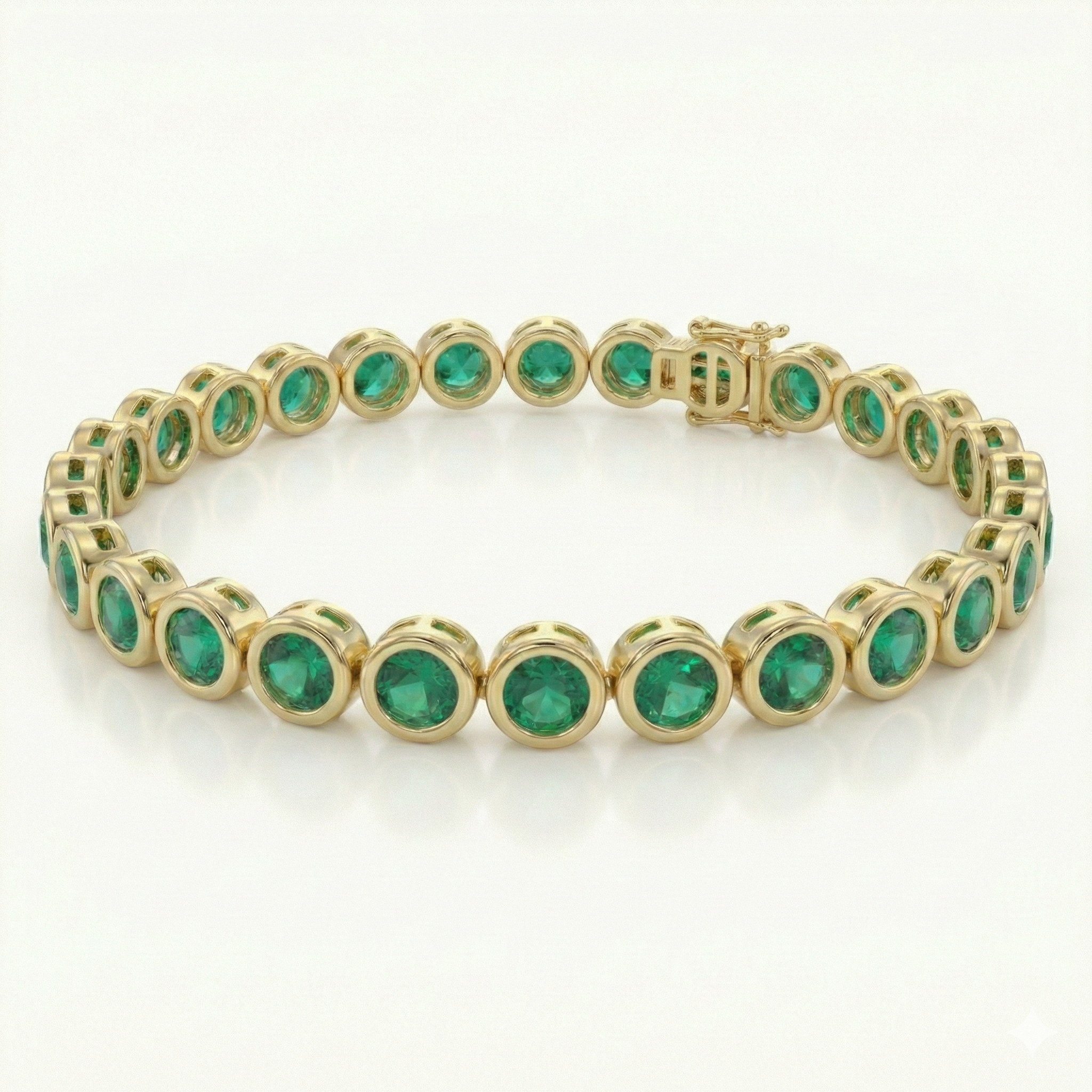 Bezel-Set Emerald Tennis Bracelet