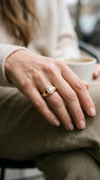 Bombay Shield Diamond Signet Ring
