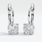 Round Solitaire Hoop Earrings