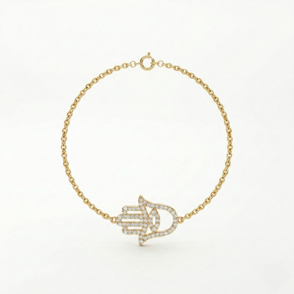 Big Hamsa Diamonds Bracelet