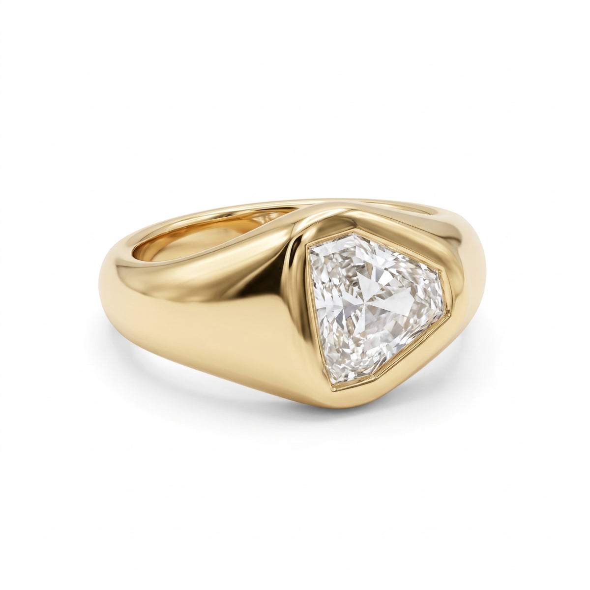 Bombay Shield Diamond Signet Ring