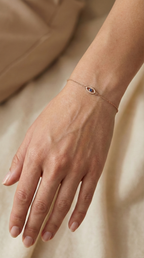 Minimal Evil Eye Sapphire Bracelet