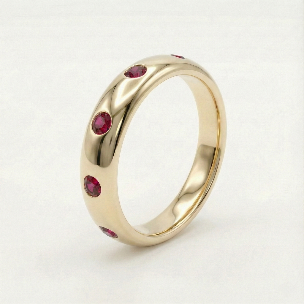 Bezel Ruby Eternity Ring