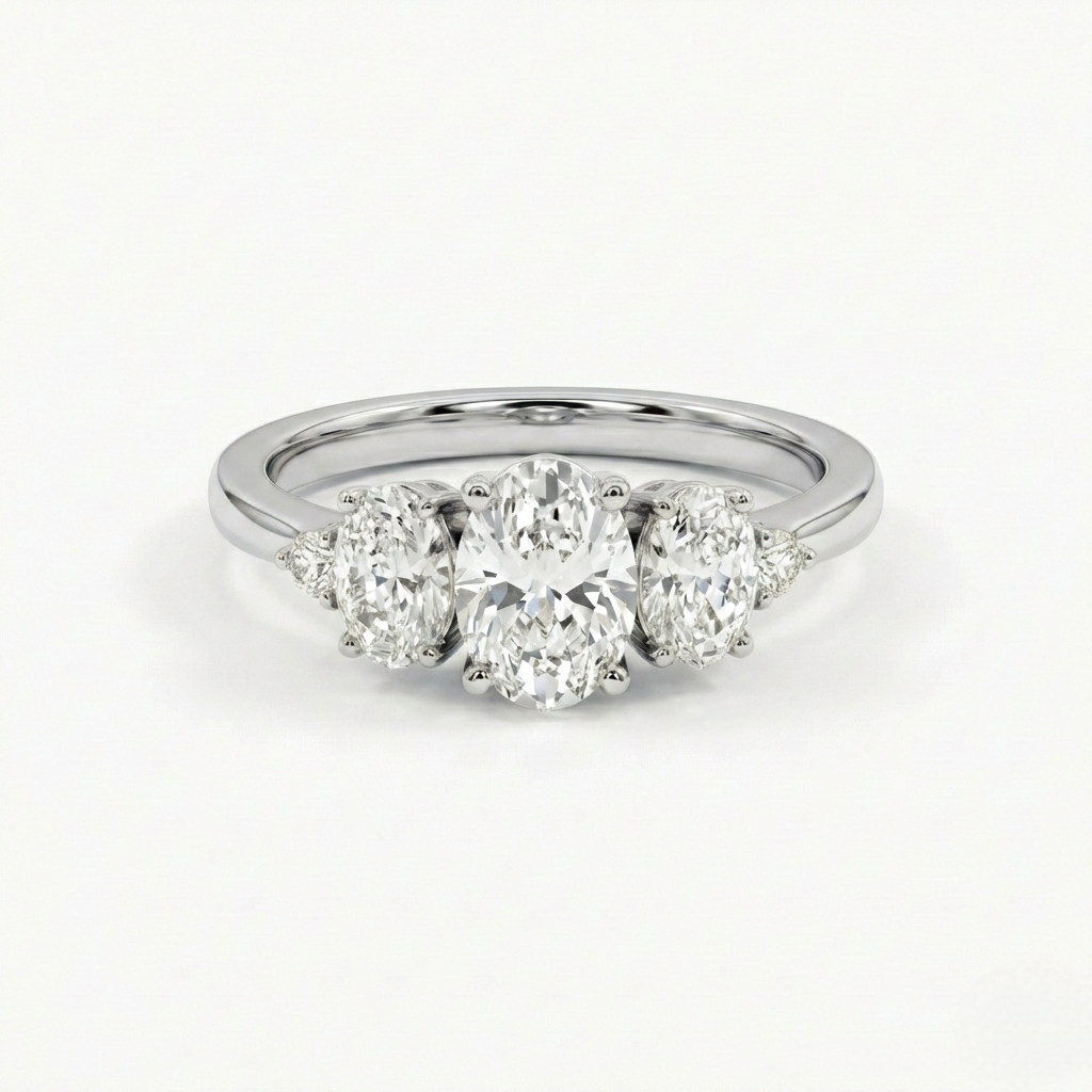 Oval Degrade Diamonds Ring