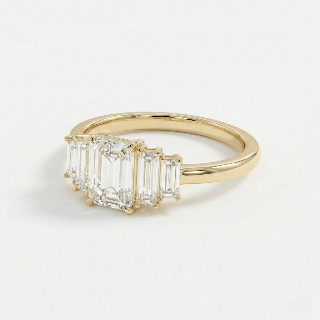 Emerald & Baguette Diamond Ring