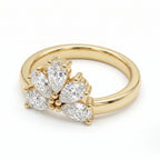 Pear Diamond Fan Ring