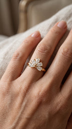 Pear Diamond Fan Ring