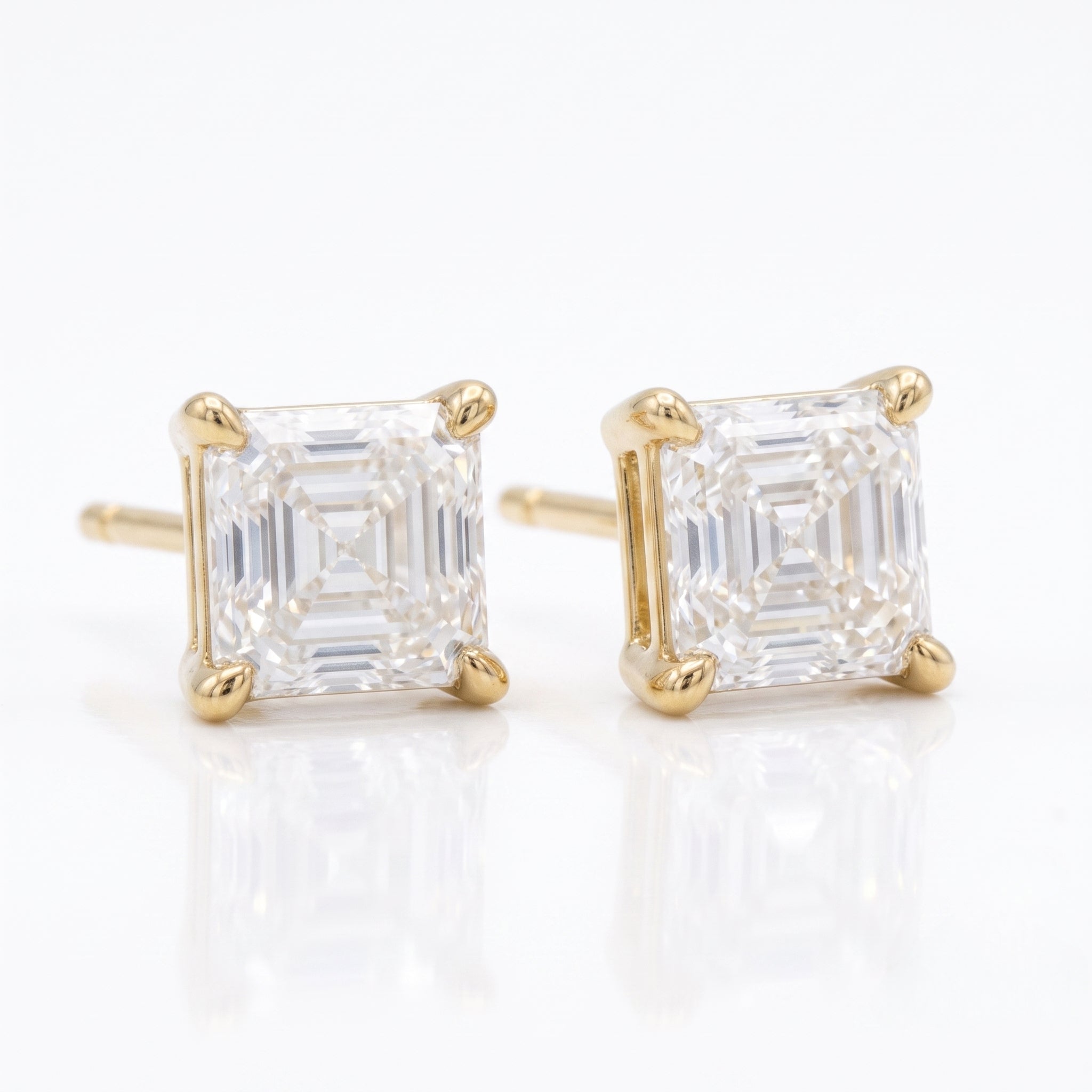 Asscher Cut Stud Earrings