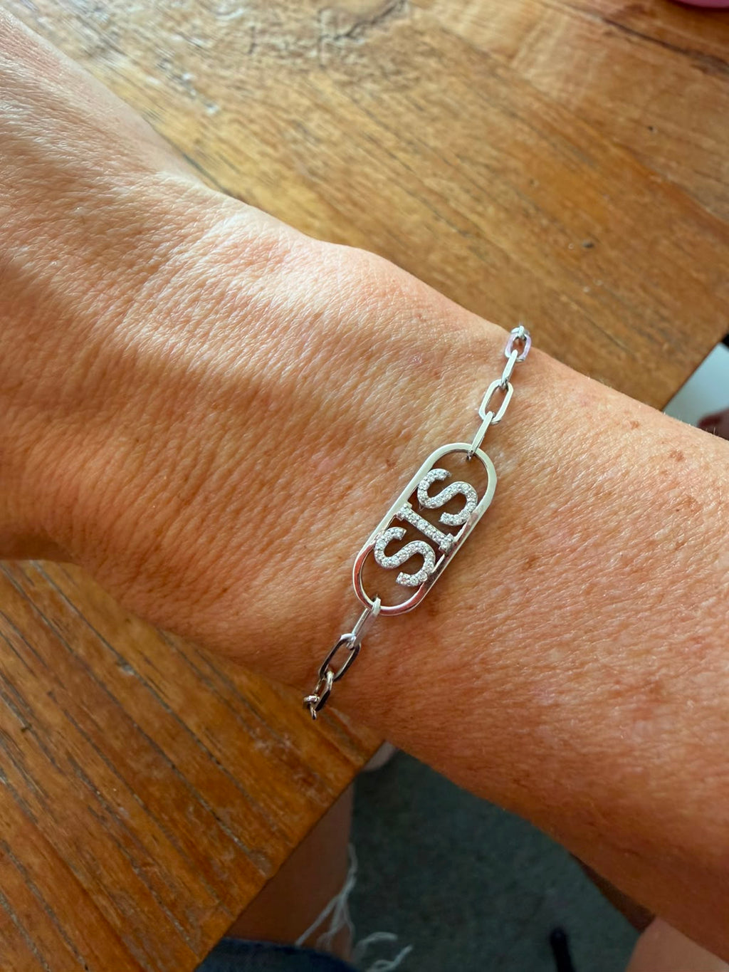 SIS Letter Diamond Bracelet