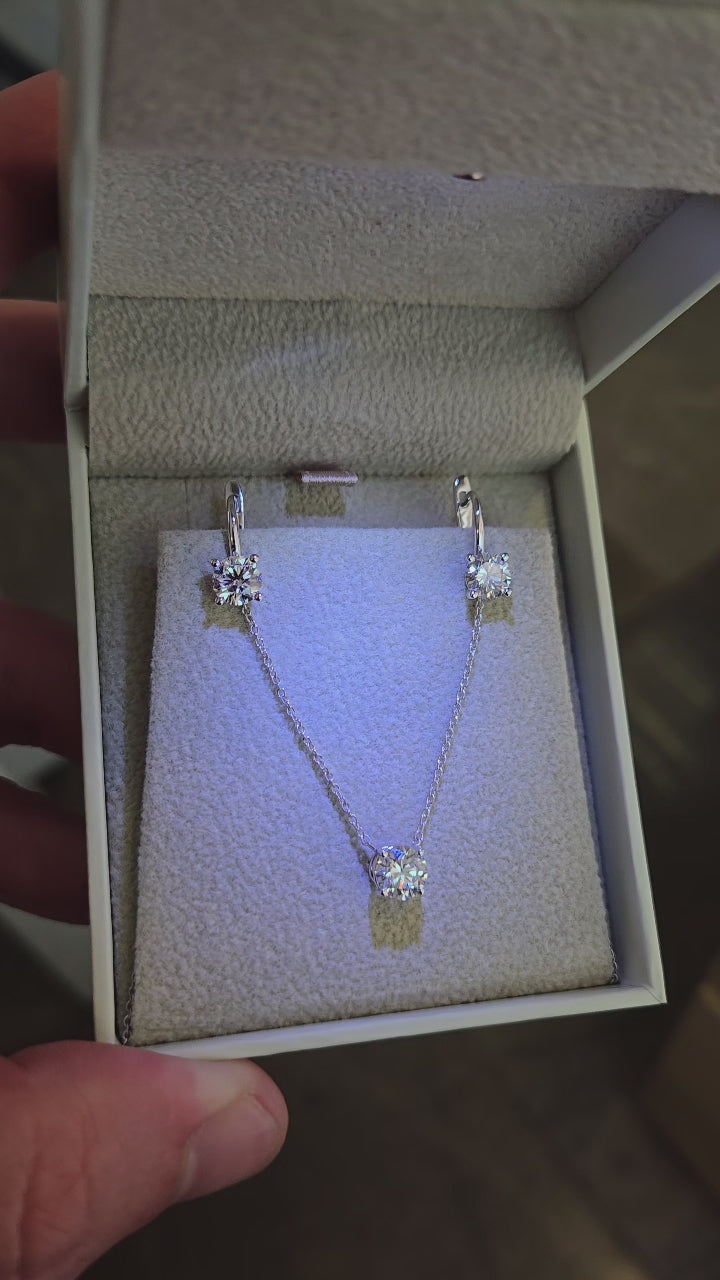Round Solitaire Hoop Earrings