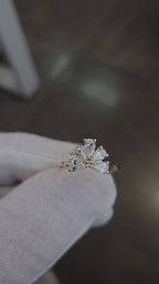 Pear Diamond Fan Ring