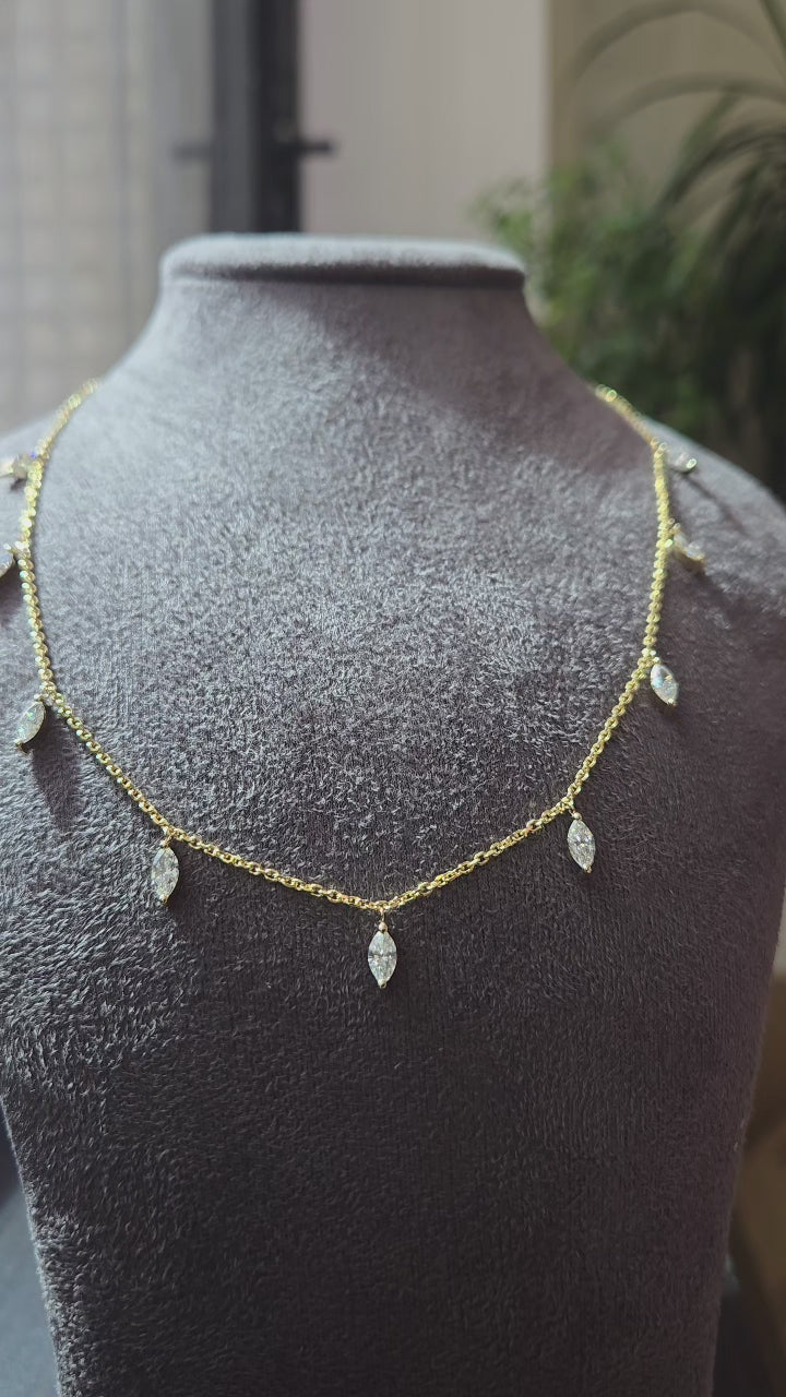 Marquise Diamond Station Necklace