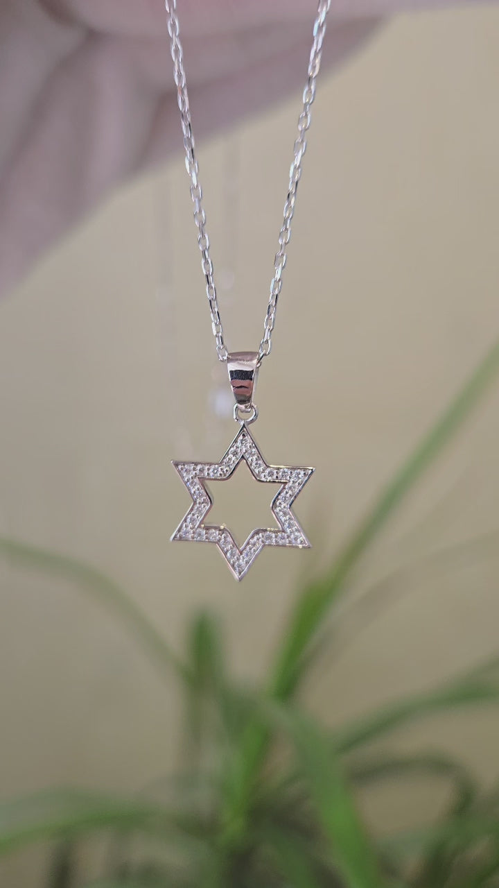 Star Of David Diamonds Necklace