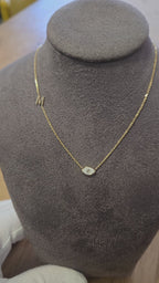 Evil Eye Diamond Necklace with Letter