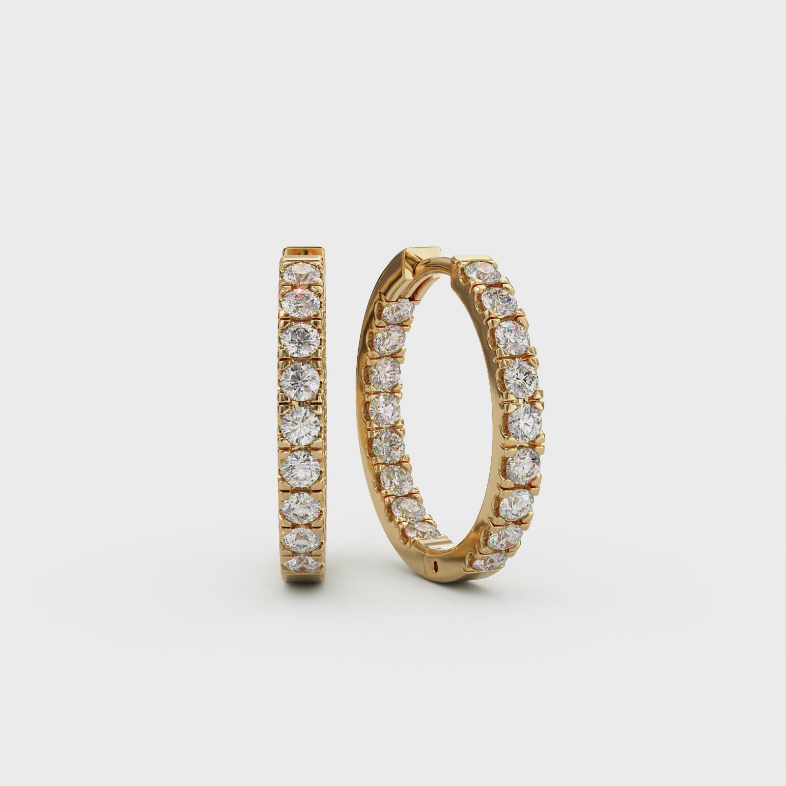 Classic Diamond Hoops Earrings