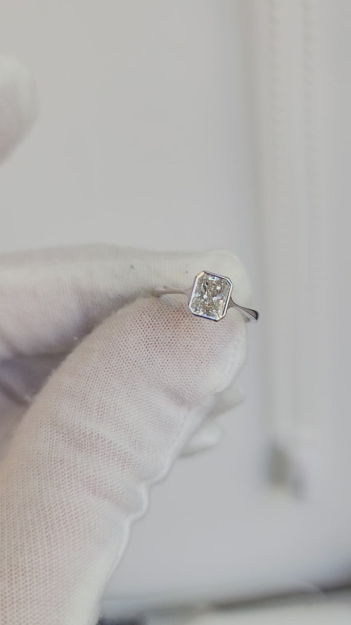 Radiant Bezel Diamond Ring