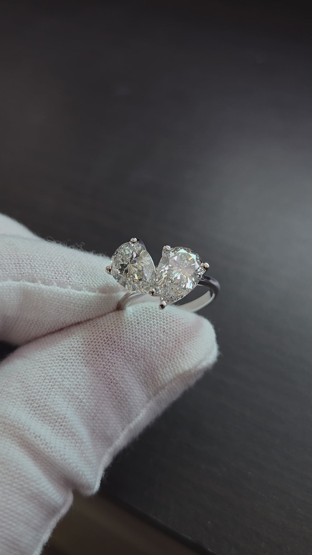 Twin Pear Diamond Ring