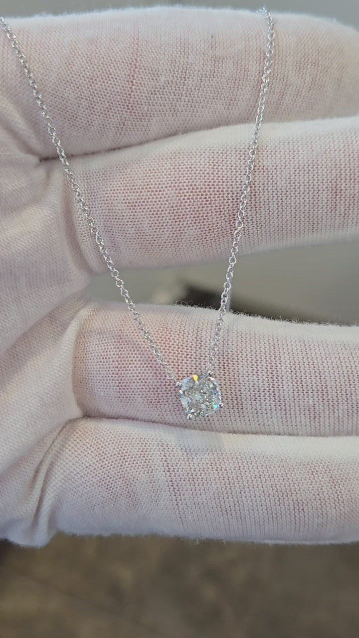 Cushion Solitaire Pendant