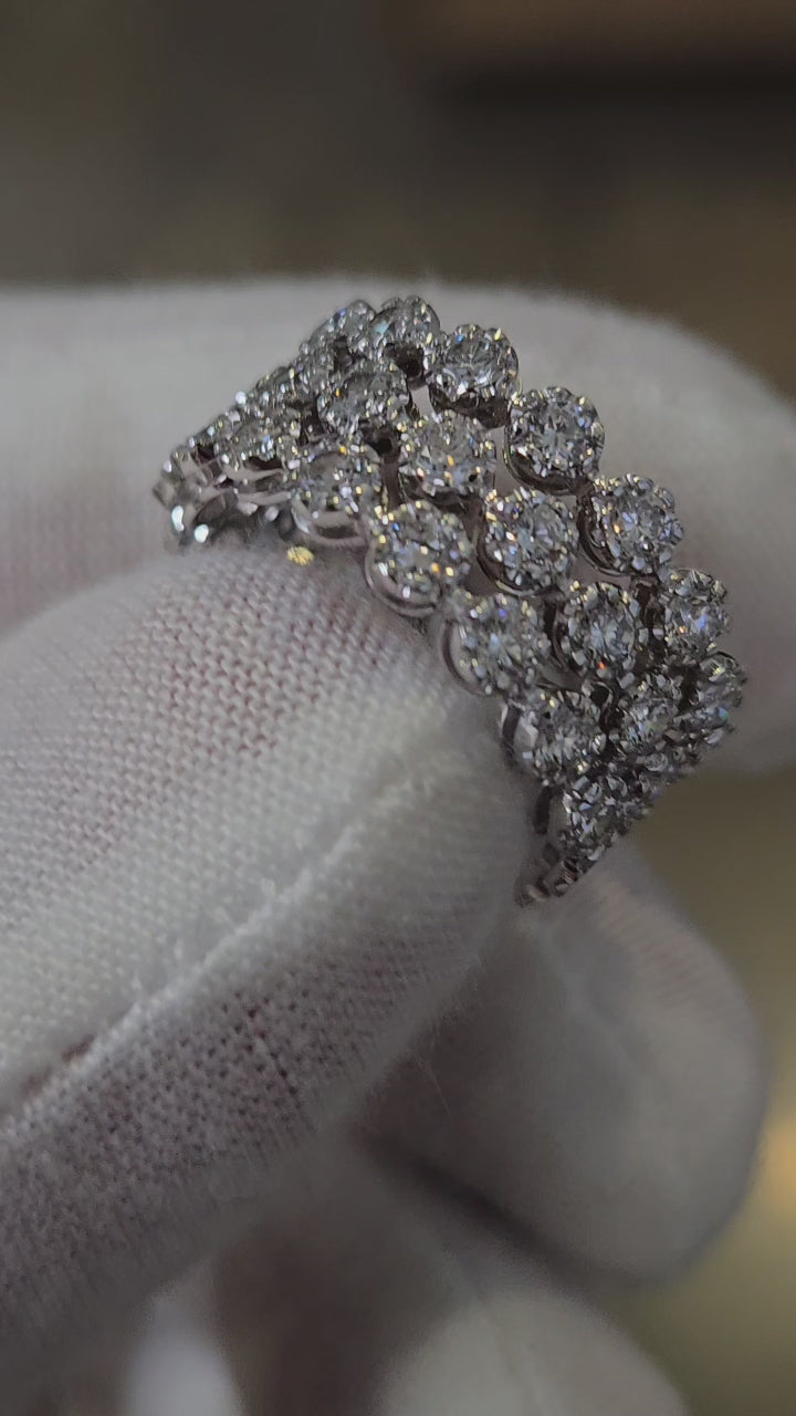 Triple Row Diamond Eternity Ring