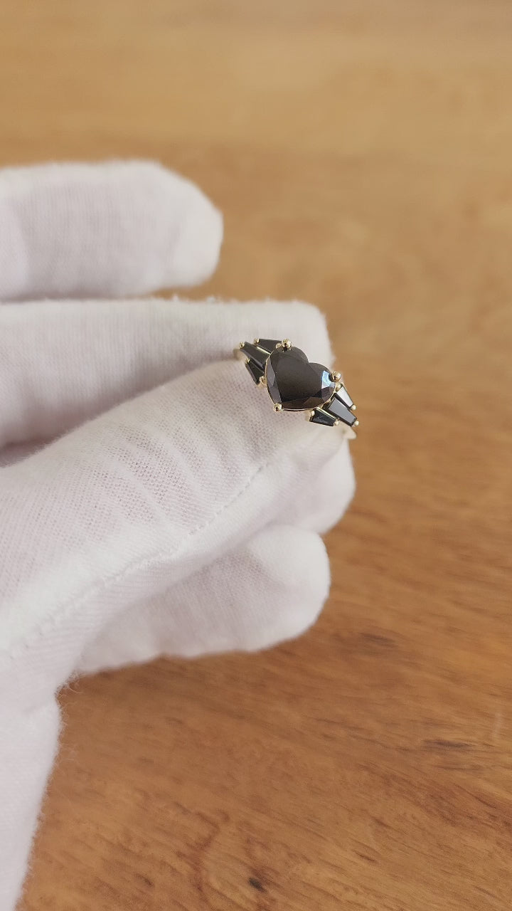 Black Heart Statement Diamond Ring