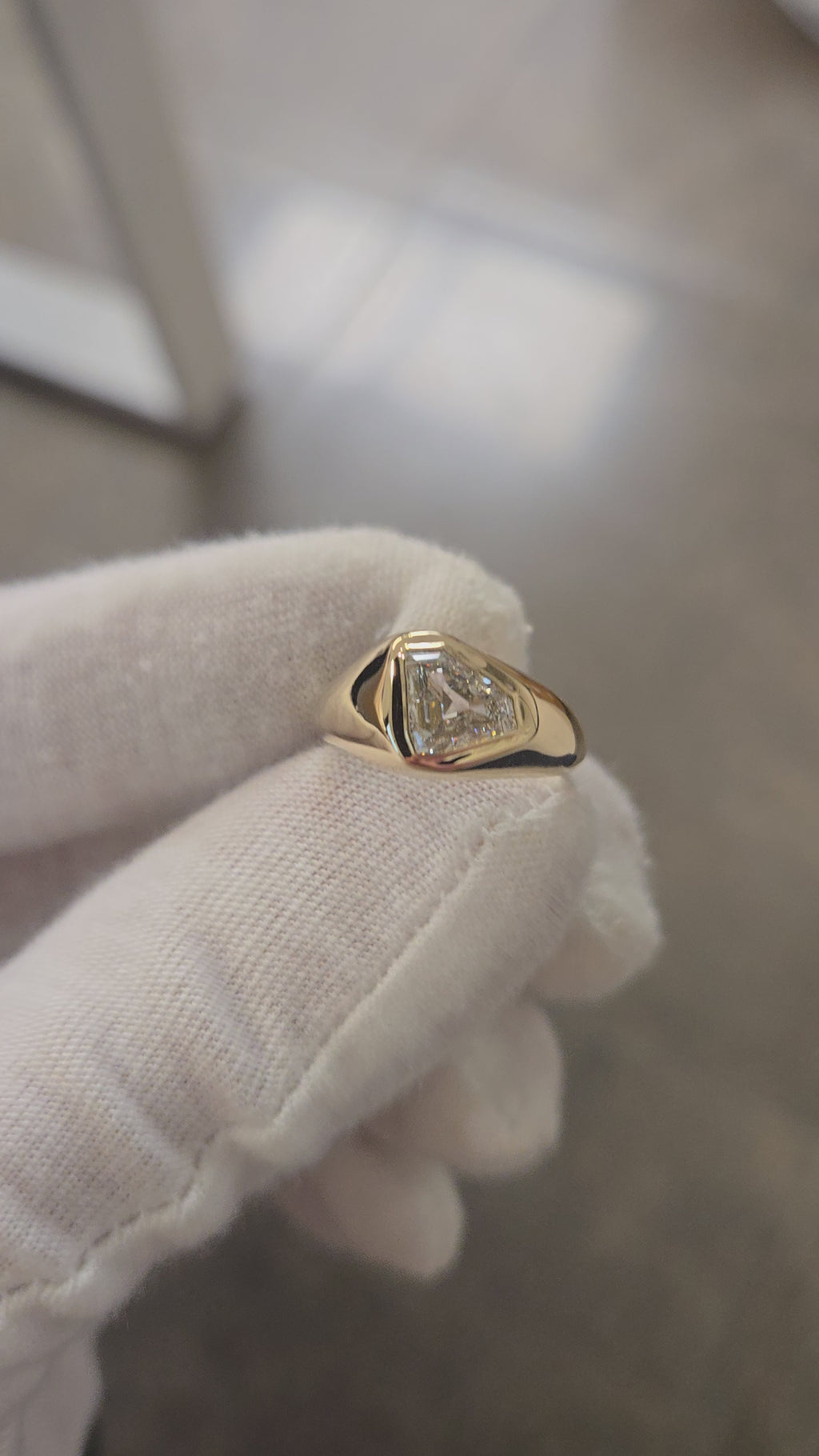 Bombay Shield Diamond Signet Ring