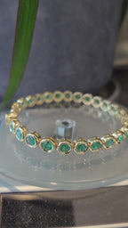 Bezel-Set Emerald Tennis Bracelet