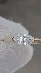 Art Deco Marquise Bezel Set Ring