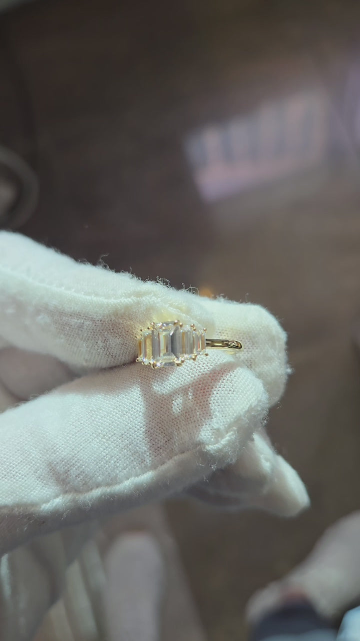 Emerald & Baguette Diamond Ring